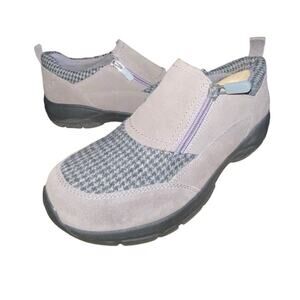 Land's End Womens Bootie Shoes 8.5B Gray Slade Leather Zip Side NEW